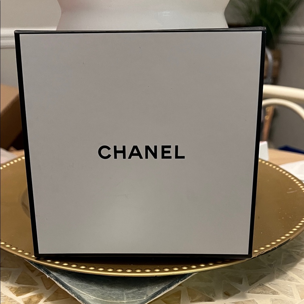 Chanel Classic White Box with Black Trim With Magnetic Closure.